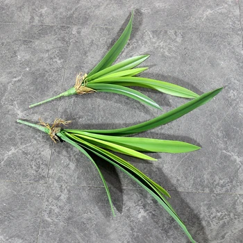

Artificial Orchid Fake Green Leaves Bouquet DIY Flower Arrangements Wedding Home Decorative Plant Leaf