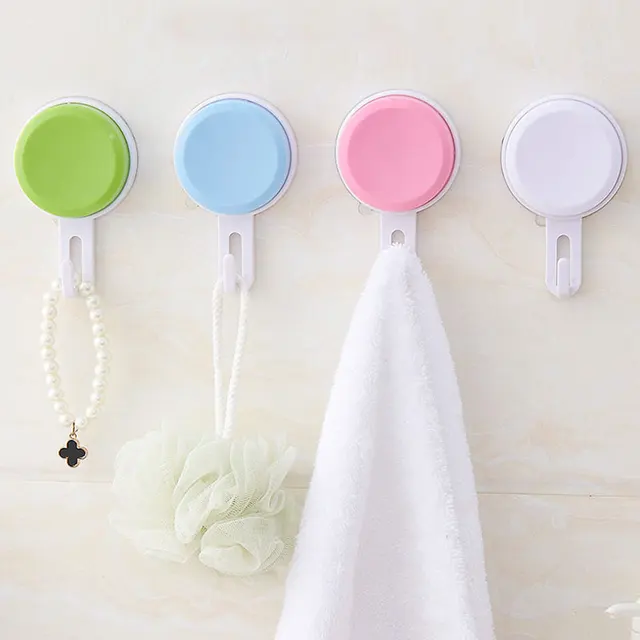 1pcs plastic removable bathroom wall sticker vacuum suction cup hook