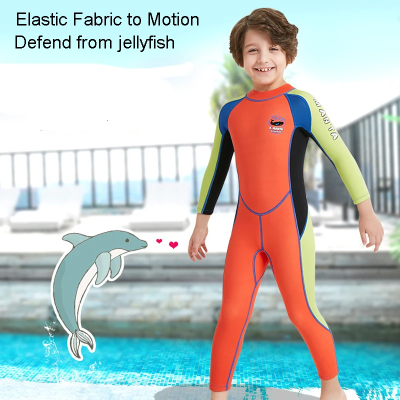 Dive& Sail 2,5 мм неопреновые гидрокостюмы для детей, полный корпус, Термальный защитный гидрокостюм для дайвинга для девочек и мальчиков, одежда для плавания, серфинга, Медузы