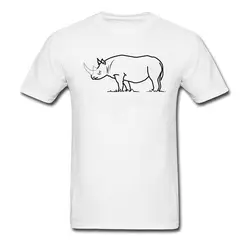 Носорог без рога напечатаны на футболке для мужчин летние модные брендовые повседневное футболка с узором дешевле хорошее качество х