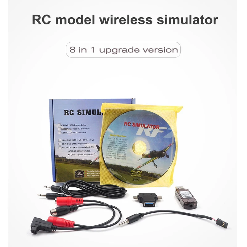 

8 in 1 RC USB Flight Simulator / Wireless Simulator Realflight G7 phoenix 5.0 For Flysky i6x FUTABA Radiolink AT9s at10