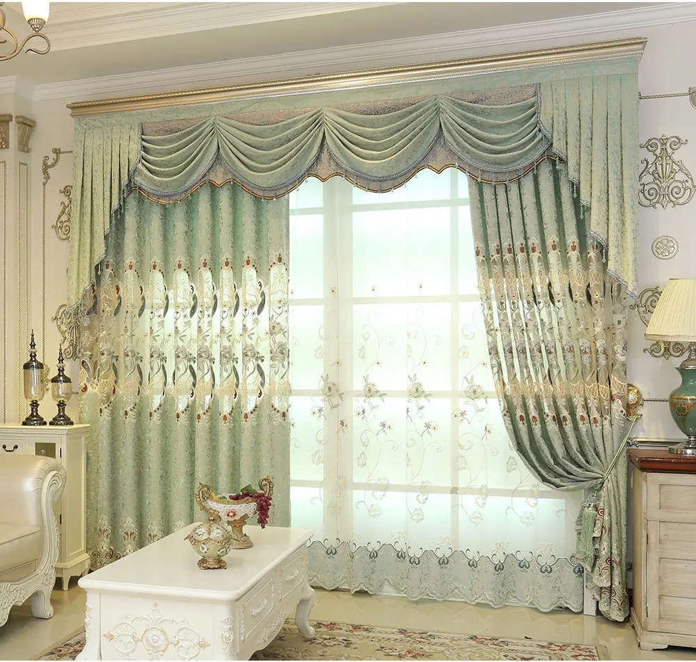 Шенилловая жаккардовая Европейская вышитая занавеска, тюль на окно для гостиной, спальни, занавески, занавески с цветочным узором