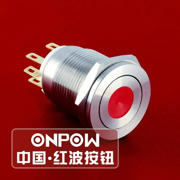 

ONPOW 19mm 1NO1NC Stainless Steel Momentary Super flat IP65 Dot LED Metal Push Button Switch (LAS1GQPF-11D/R/12V/S) CE, RoHS