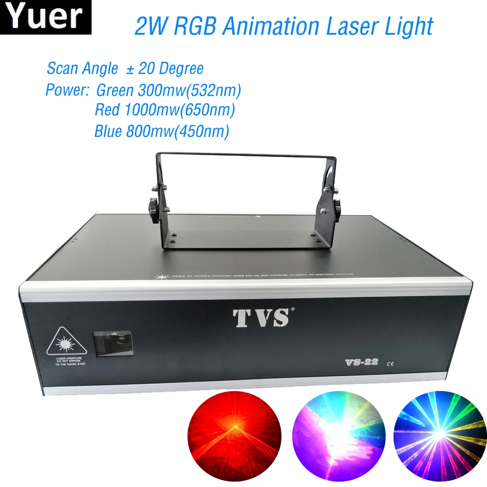 

2W Wireless Remote LED Animation Laser Lights RGB Stage Lighting DMX512 Strobe Disco Lights Professional Bar Stage DJ equipment