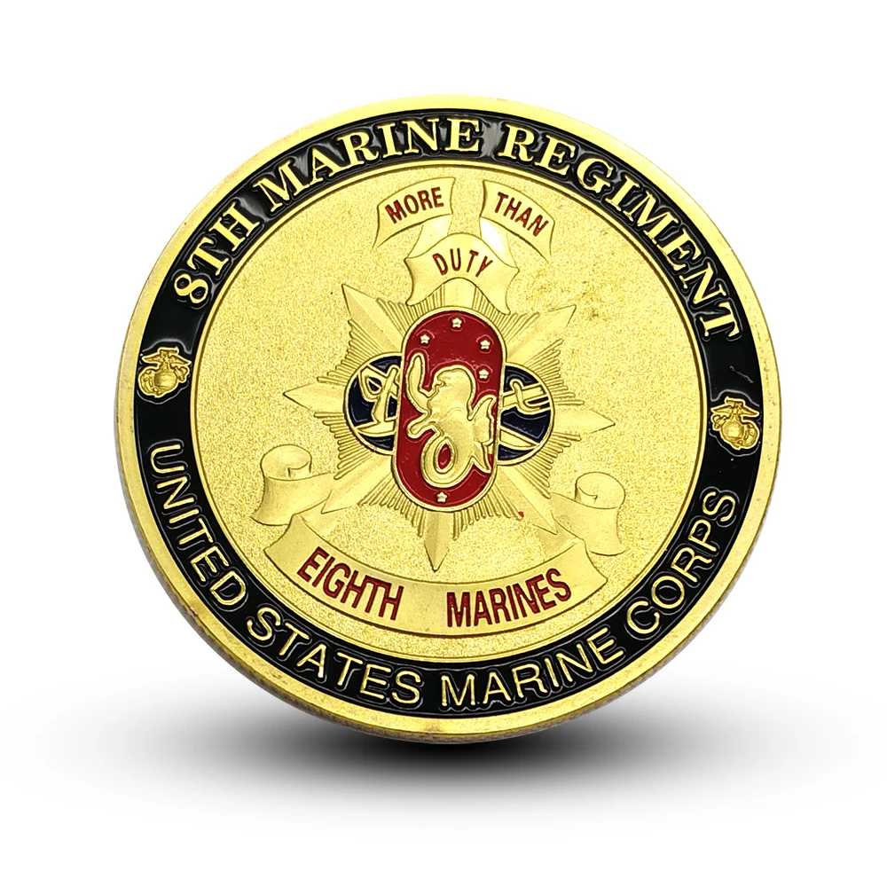 

New USMC 8TH Marine Regiment Challenge Coin Army United States Gold Marine Corps Souvenir Coins