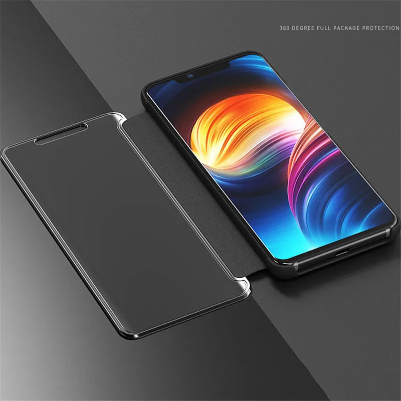 Зеркальный Чехол книжка с подставкой для Huawei Mate 20 lite умный прозрачный