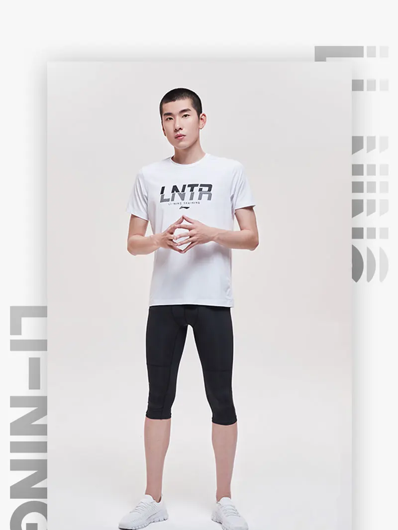 Li-Ning, мужские тренировочные шорты, 3/4 слой, облегающие, 88% полиэфир, 12% спандекс подкладка, Спортивные укороченные штаны, AUQP023 MKY500