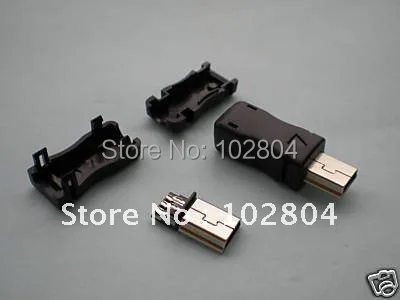 

10 Pcs Per Lot Mini USB Plug Male Socket Connector 5 Pin Plastic