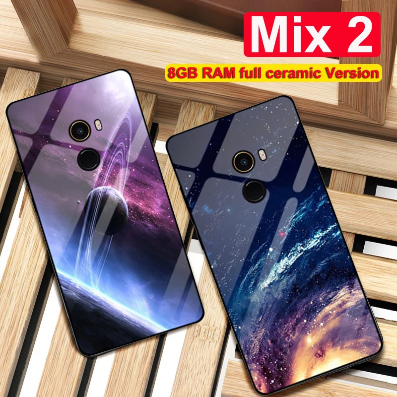 

For XIAOMI Mi MIX 2 ceramic Case Back Glass + silicon Cover for XIAOMI mi MIX 2 Case 5.99" 8GB RAM full ceramic Version Special