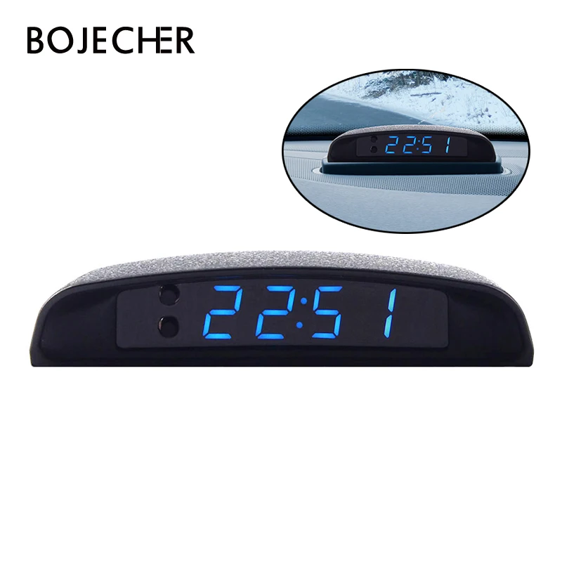 

12V Auto clock Car Luminous LED Digital car Thermometer Voltmeter Time Display with Memory Function 3 In 1 car Electronic Clock