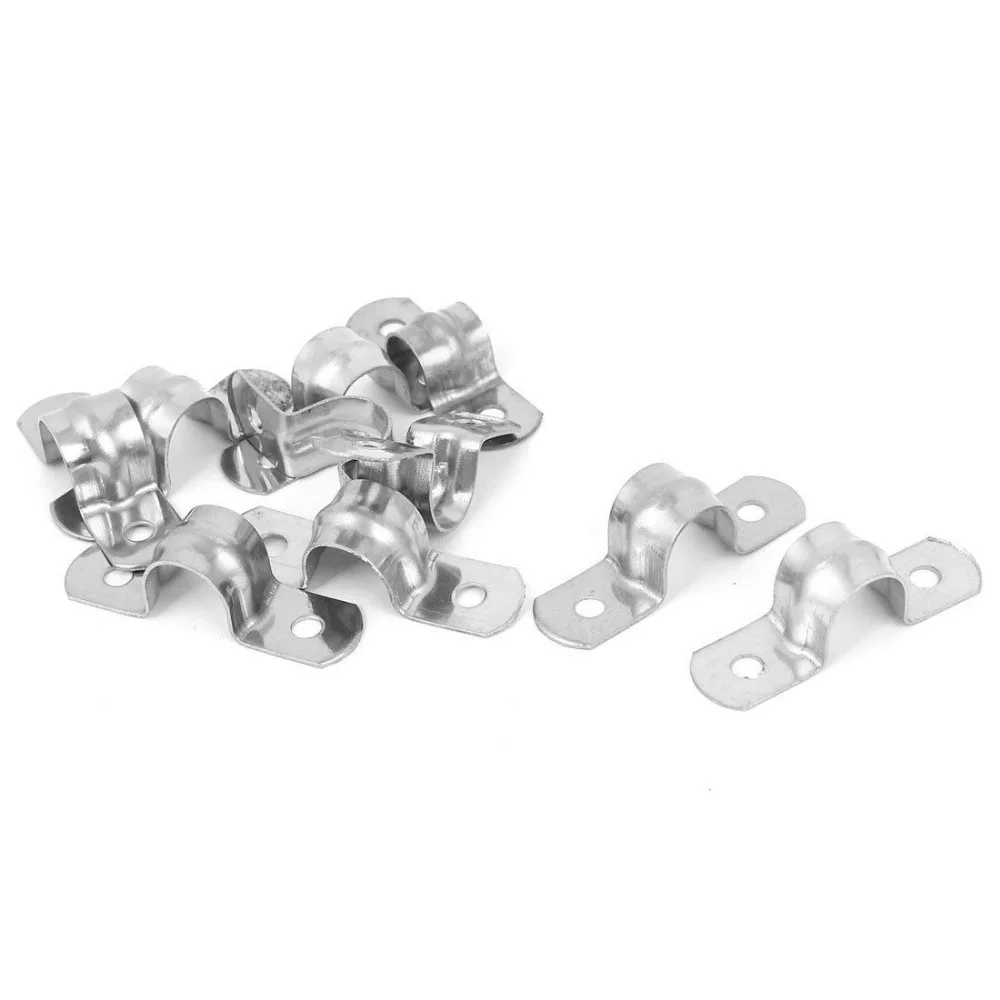 10mm Dia 304 Stainless Steel U Shaped Saddle Clamp Clip Tube Pipe Strap 10pcsin Clamps from