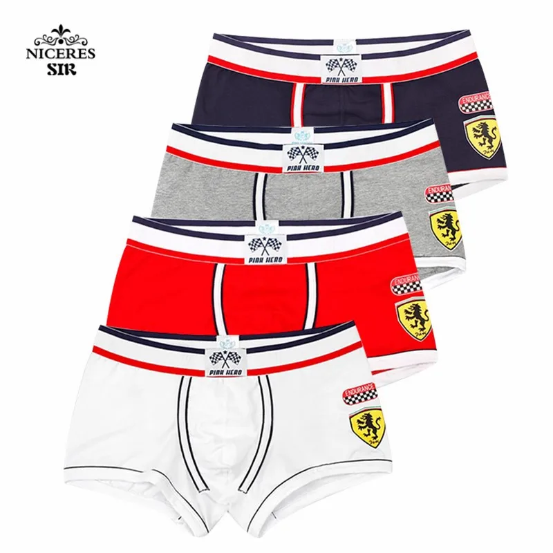 PINK HERO Hot sale 4pcslot Men Underwear Boxers Cotton Underwear Men Boxer Sexy Print Low Brand Mens Underwear Shorts Boxers