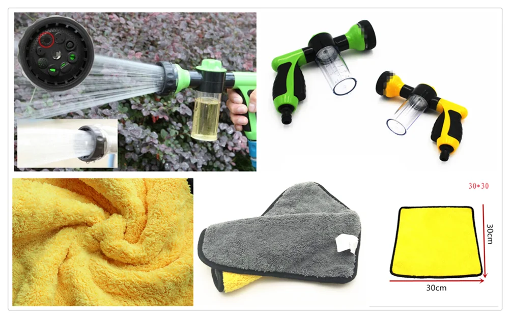 Car motorcycle cleaning and maintenance tools rag foam high pressure spray for Peugeot 206 307 406 407 207 208 308 508 2008