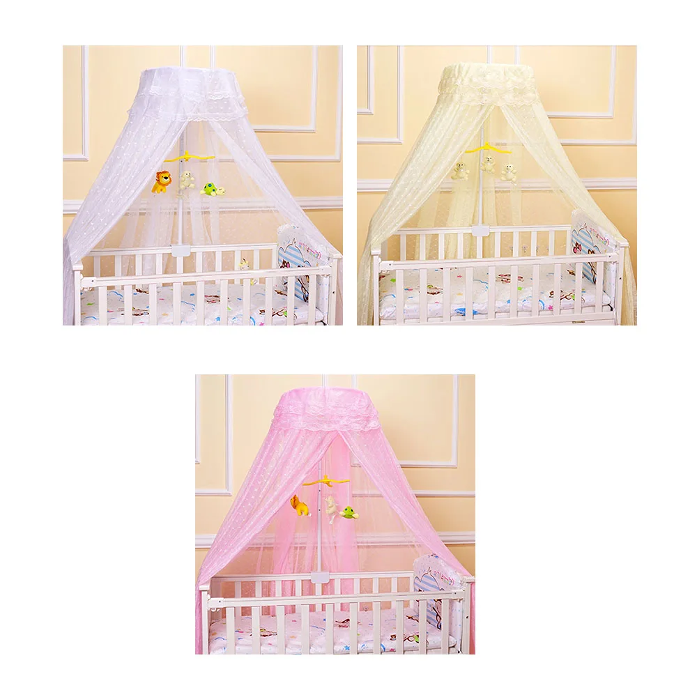 

Kids Baby Bedding Telescopic Jacquard Mosquito Net Canopy Cotton Bedcover Curtain for Baby Kids Reading Playing Home Decor
