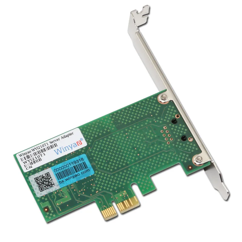 Winyao WYI210T1 PCI-E X1 Gigabit Ethernet сетевой карты(NIC), Медь RJ45 Порты и разъёмы, PCI Express 2,1x1, I210-T1 1000 м I210T1 lan