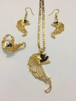 

Gold jewelry Bird of Paradise Pendant & Necklaces earrins for Women,Papua New Guinea girls kids party Jewelry PNG gift