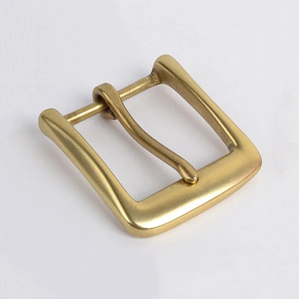 Solid Brass Classic Pin Belt Buckle for Leather Belt Replacement Fit 40mm Strap