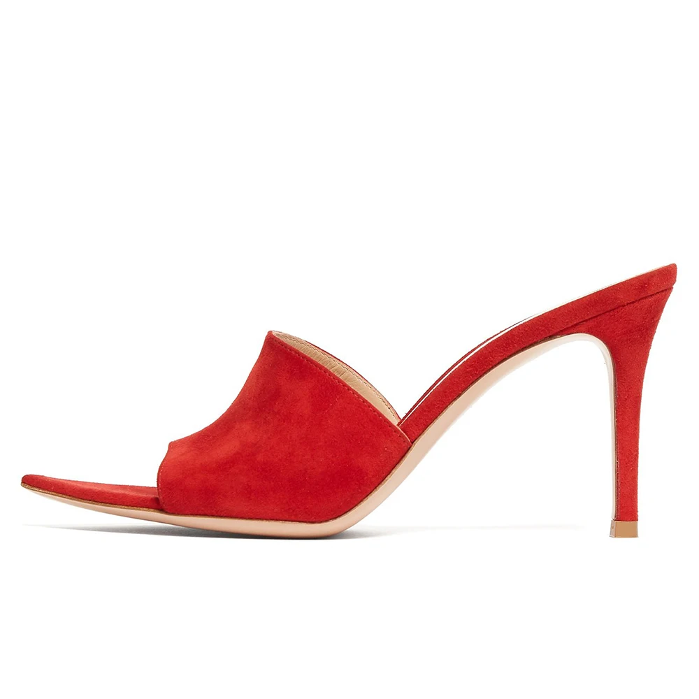 pointed toe red mules  (1)