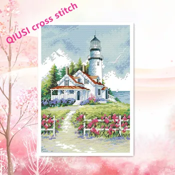 

Needlework,11ct/14ct DIY Cross stitch,Sets For Embroidery kit, Lighthouse sea view Pattern Cross-Stitch painting Home Wall Decor