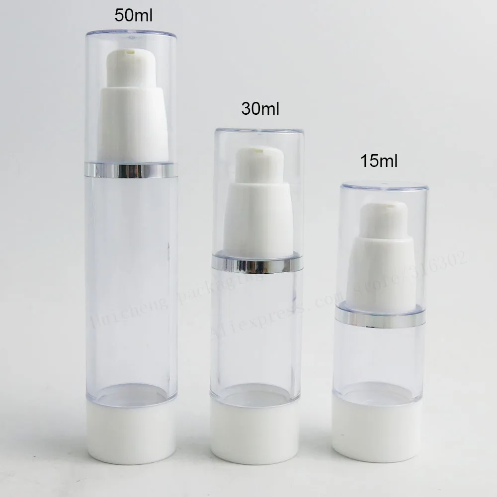 Download 200 x 15ml 30ml 50ml Airless Pump Bottle 1 oz Refillable ...