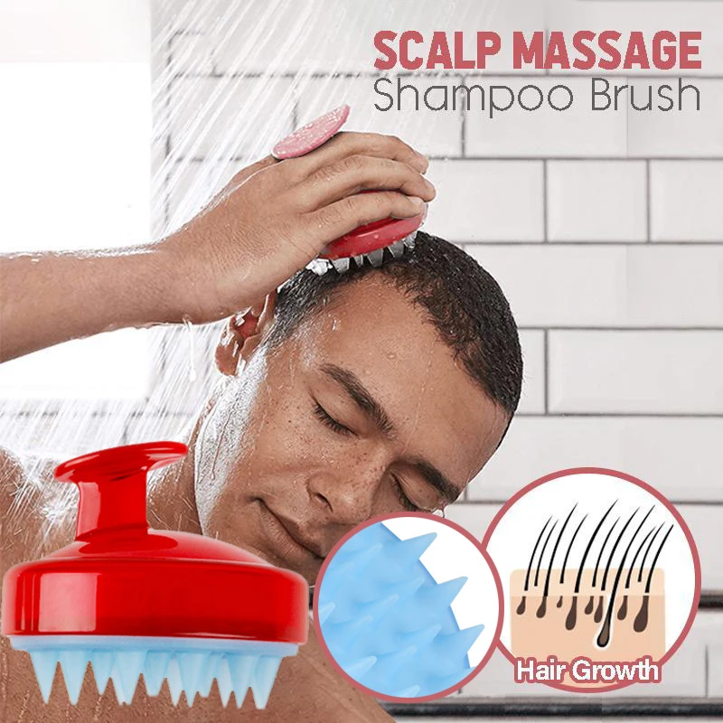 

1pc Spa Slimming Massage Brush Silicone Head Body Shampoo Scalp Massage Brush Comb Hair Washing Comb Shower Bath Brush props