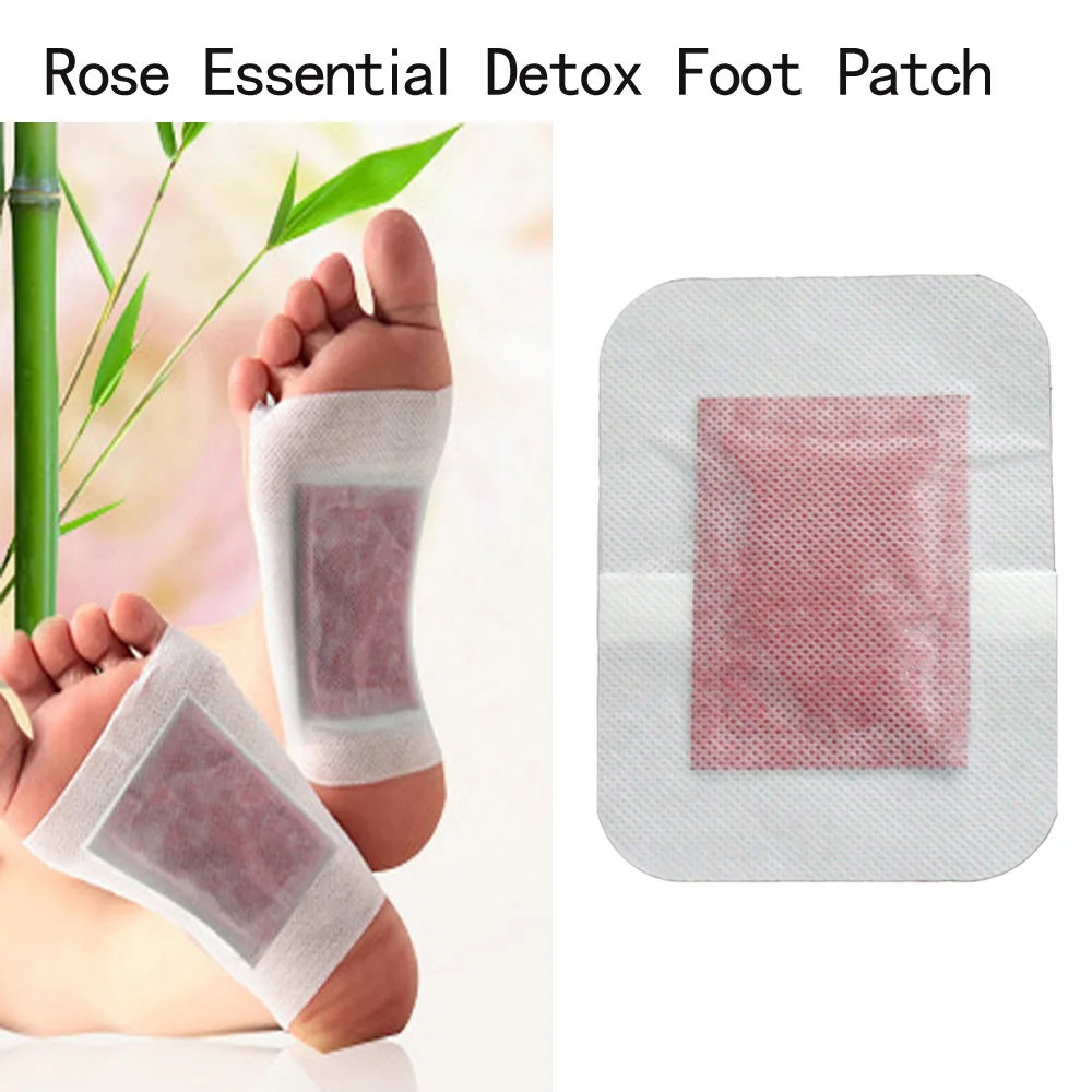 1Pcs 2In1 Rose Aroma Bamboo Vinegar Detox Foot Patch Bamboo Pads