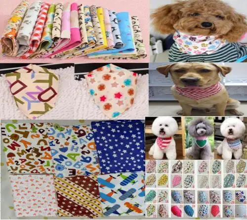 

Wholesale 50pcs/lot 2019 New Mix 50 Colors Adjustable New Dog Puppy Pet bandana Collar dog bandanas Cotton Most Fashionable