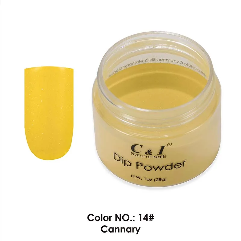 Buy 28g Dipping Powder Color NO.14 Cannary Yellow Color System from Reliable