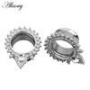 Alisouy 2pcs body Piercing Jewelry flared ear tunnel plugs silver Color ear piercing Water Drop Gem dangle ear expander gauges ► Photo 2/5