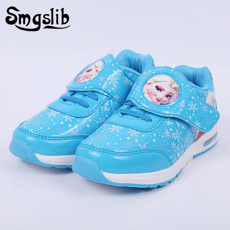 Kids Shoes Child Sneakers Elsa Baby PU Leather Shoes Children Sneakers 2019 Fashion Spring Autumn Girls Sports Running Shoes