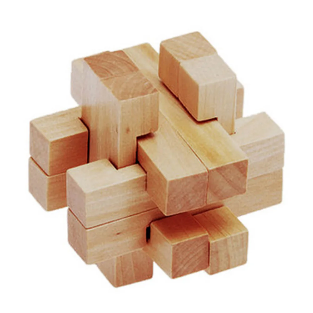 Kong Ming Luban Lock Kids Adult Wooden Intellectual Board Brain Tease Toy, Fun Educational Block Board Game Toy For Children (1)