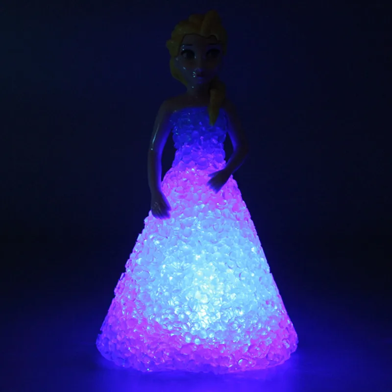Fashion Baby Dolls Frozen Princess Anna Elsa Dolls With Light Mini Elsa Doll Kids Toys Carttoon Dolls Children Gift
