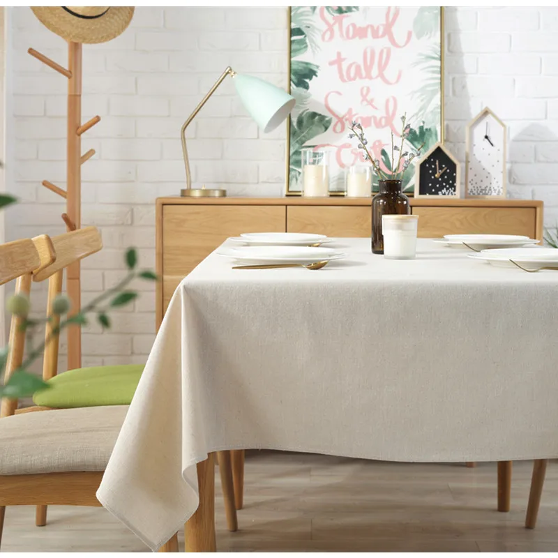 CFen A's в скандинавском простом стиле, скатерть из хлопка и льна, одноцветная качественная скатерть, скатерть для чайного столика, кухонные обеденные коврики