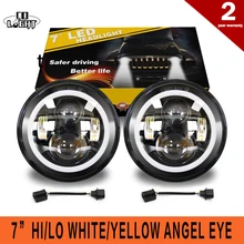 COLIGHT 2PCS 12V 24V 50W 30W 7” Round Led Headlight with White Lamp for Russian Cars uaz gaz niva Minibus Trucks Car-styling