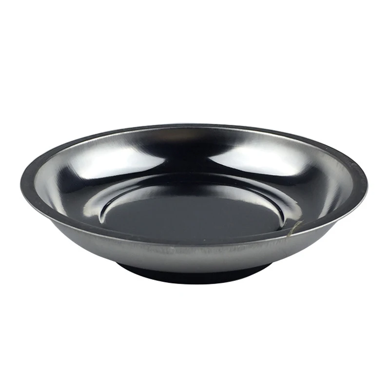 

Circle Stainless Steel Magnetic Parts Bowl Tool Tray Nuts Bolts Screws Part Tray Magnetic Parts Plate Silver