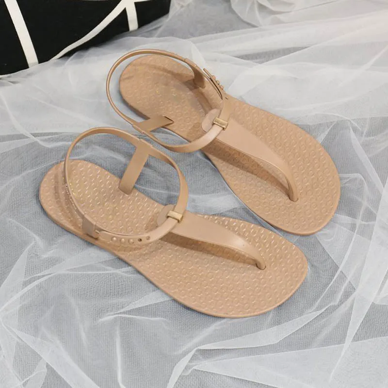 

SAILING LU Women Summer Fashion Solid Buckle Strap Flat Sandals Comfortable Non-Slip Front&Rear Strap Women Sandals XWZ5634