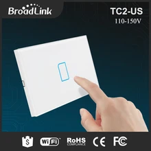 Стандарт США Broadlink TC2 1 банда Wifi настенный светильник сенсорный выключатель 433 МГц IOS Android пульт дистанционного управления 110~ 150 в умный дом автоматизация