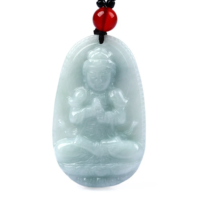 Натуральный jadeite Patron saint Vairocana bodhisattva зодиака овец обезьяна защитное ожерелье