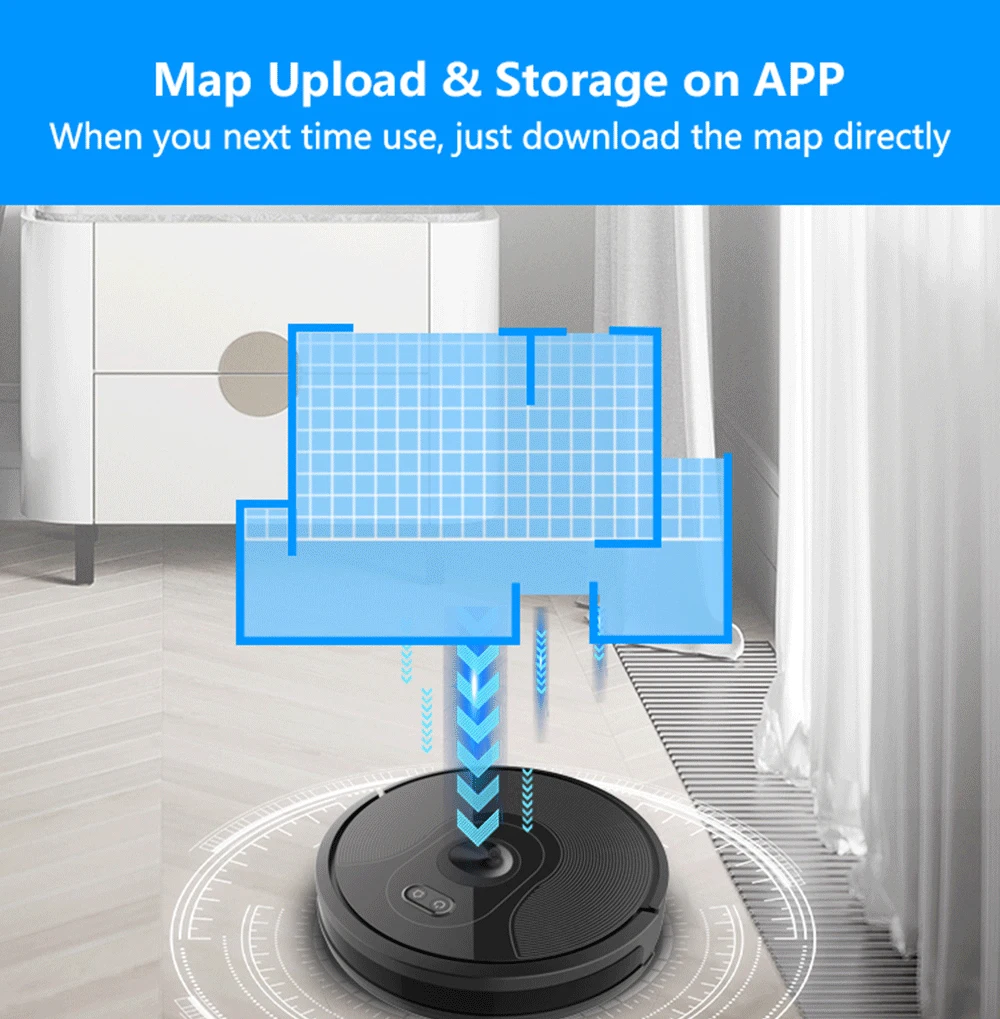 ABIR Robot Vacuum Cleaner X6Camera NavigationWifi AppMap DisplayRemote UpgradeHand Draw Virtual Blo