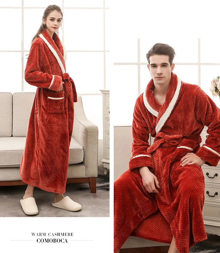 Sexy Warm Bathrobe WomenMen Winter Robe Women'sMen's Bathrobe Dressing Home Gown Cotton Winter Robe For WomenMen 28