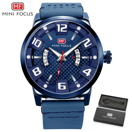 Мини фокус модные повседневные мужские часы лучший бренд класса люкс морской кварцевые часы водонепроницаемые 3D болт дизайн календарь Relogio Masculino - Цвет: ALL BLUE