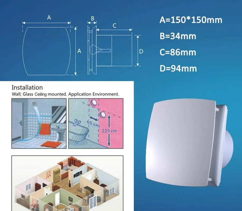 baixo ruído casa banheiro cozinha forte ventiladores