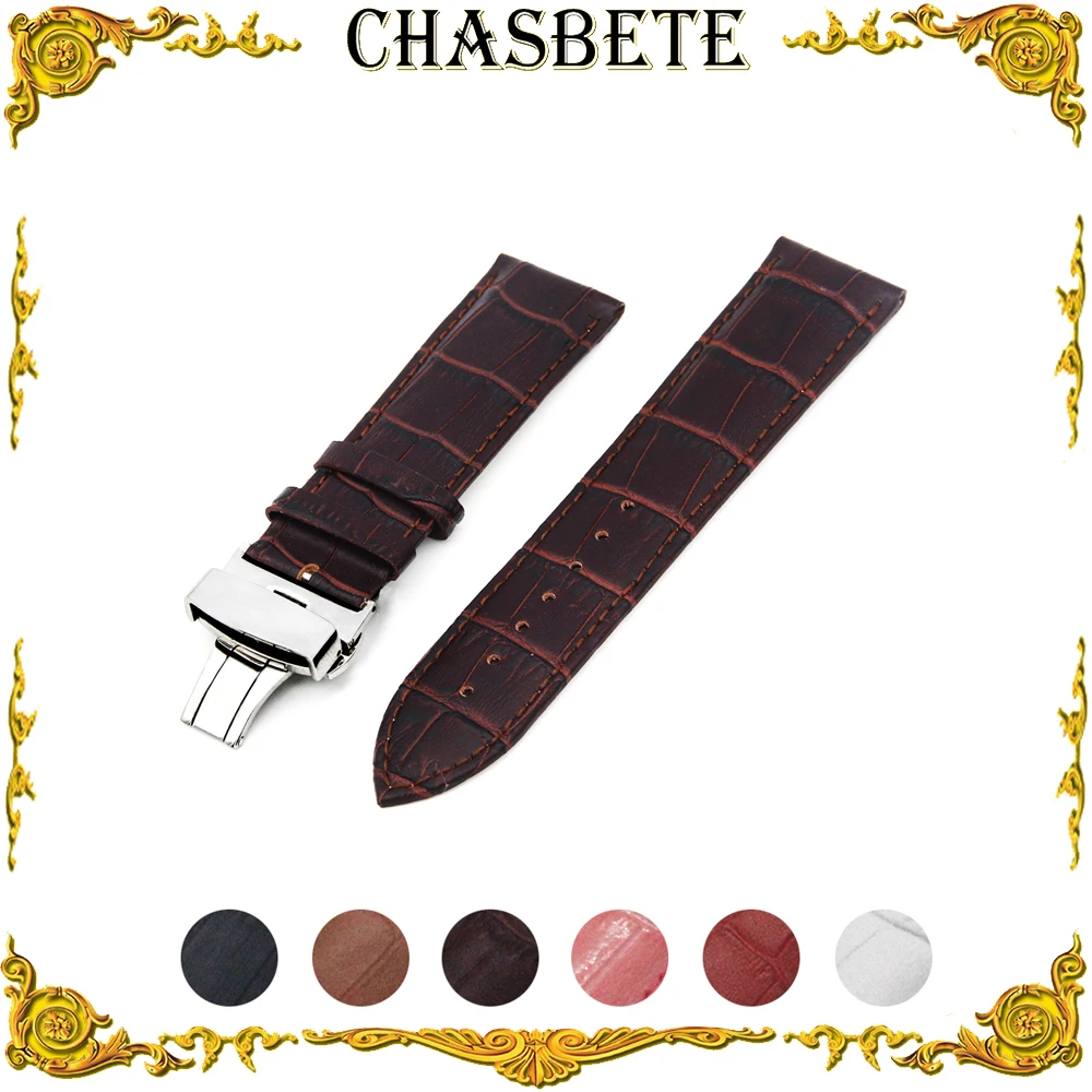 22mm 24mm Leather Watch Band for Ferrari Men Women Strap Wrist Loop Belt Bracelet Black White Red Brown Pink + Spring Bar + Tool