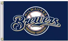 Milwaukee Brewers MLB Flag 3X5FT Flag Hot Selling Products 90×150 cm Outdoor Sports Flag Brass Metal Holes Custom Flag