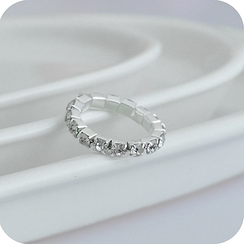 

Wedding Rings For Women BINQINGZI BRAND Crystal Ring Elastic adjustable Ring