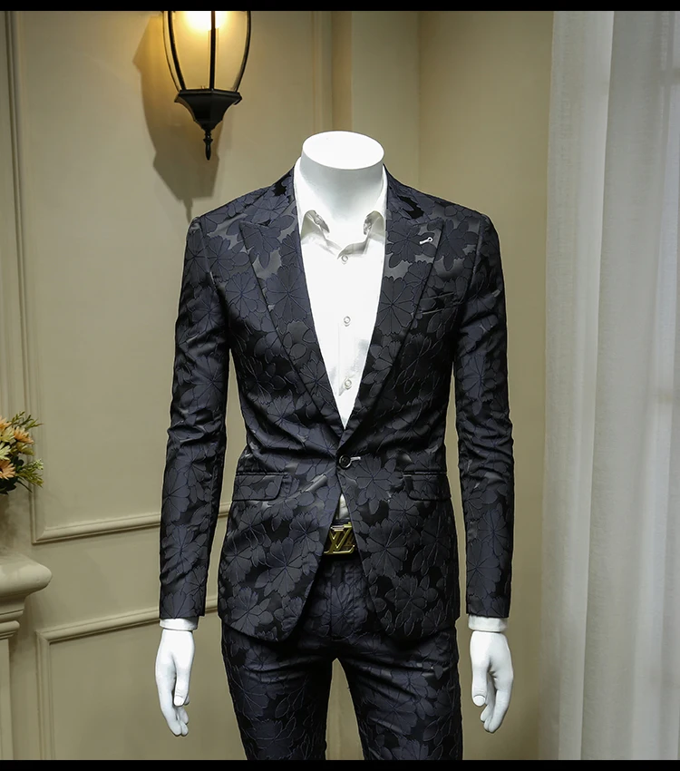 XM GEEKI, мужские темно-синие костюмы с вышивкой, мужские деловые пиджаки, мужские костюмы, свадебные платья, костюмы, уникальный деловой Блейзер 365tz57