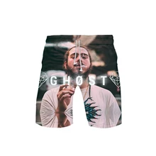Post Malone быстросохнущие эластанские пляжные шорты мужские повседневные шорты с 3d принтом водонепроницаемые шорты из спандекса модные пляжные шорты
