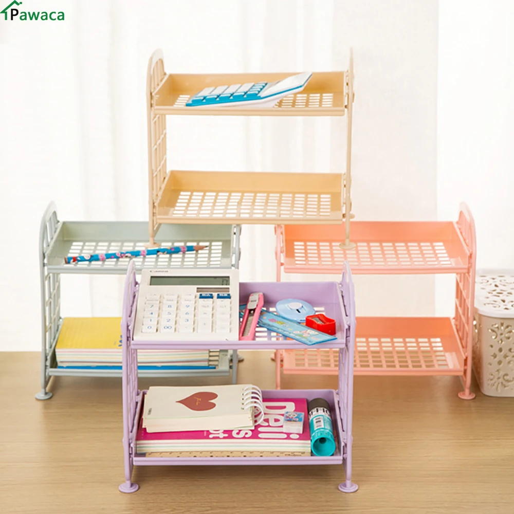 Plastic Small Storage Shelves Rack Mutifunctional 2 Layer Kitchen