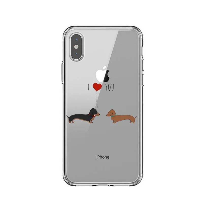 Мягкий силиконовый чехол для телефона из ТПУ с изображением французского бульдога и милой таксы для iPhone 11 Pro Max SE 5S 6 6S 7 8 Plus X XR XS MAX - Цвет: TPU