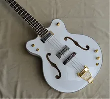 GRETSCH G6136LSB White Falcon 4 Strings Bass,White Paint Semi-hollow Body, Gold Hardwares Free Shipping
